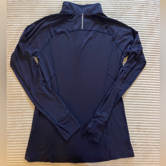 REI Co Op Navy Blue Quarter Zip Pullover Lightweight Base Layer with Thumb Holes - Picture 2 of 4